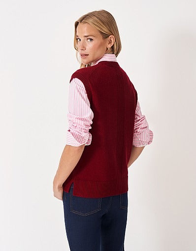 An image of the Crew Clothing Harmony Button Through Crew Neck Vest