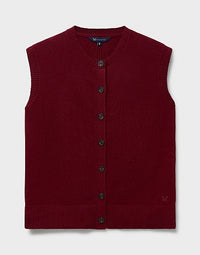 An image of the Crew Clothing Harmony Button Through Crew Neck Vest