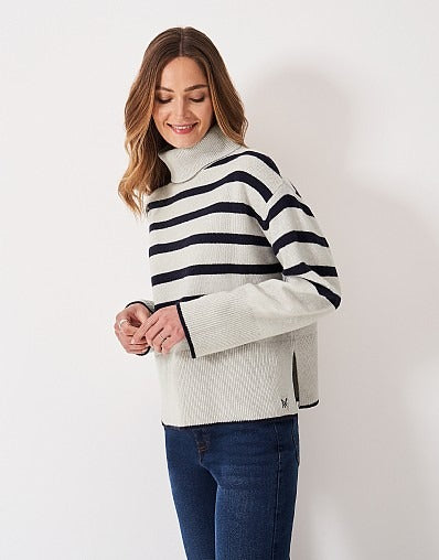 An image of the Crew Clothing Harmony Saddle Shoulder Funnel Neck Jumper
