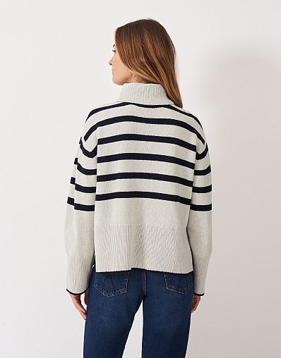 An image of the Crew Clothing Harmony Saddle Shoulder Funnel Neck Jumper