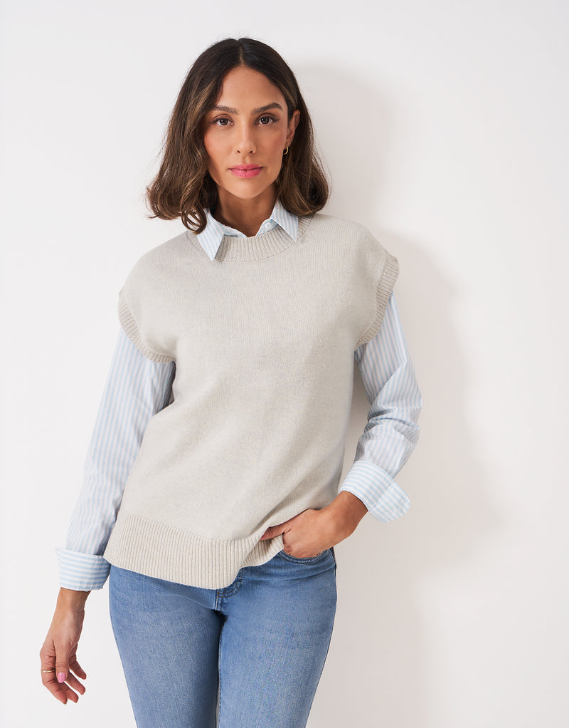 An image of the Crew Clothing Harmony Crew Neck Knitted Vest