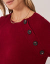 An image of the Crew Clothing Harmony Button Neck Jumper
