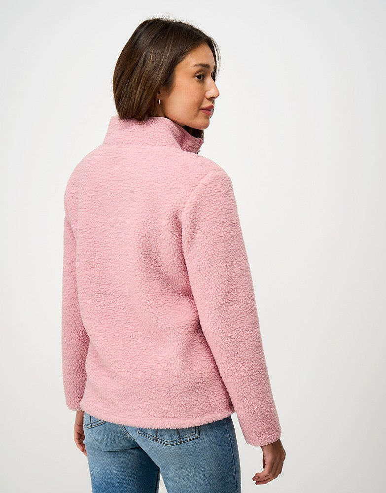 Borg Boucle Bonded Half Zip