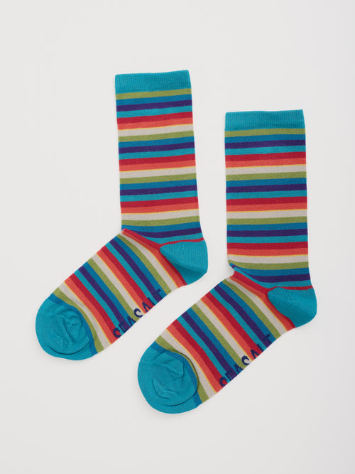 An image of the Seasalt Womens Sailor Socks Playwork Azurite Mix