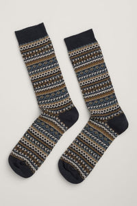An image of the Seasalt Men's Bloomin Good Fair Isle Socks