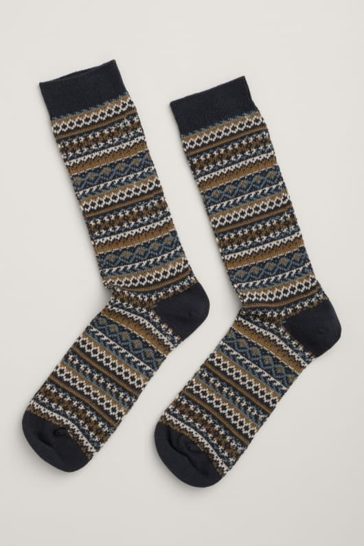 An image of the Seasalt Men's Bloomin Good Fair Isle Socks