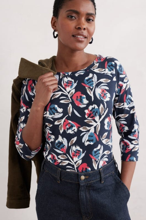 An image of the Seasalt Easel 3/4 Sleeve Top