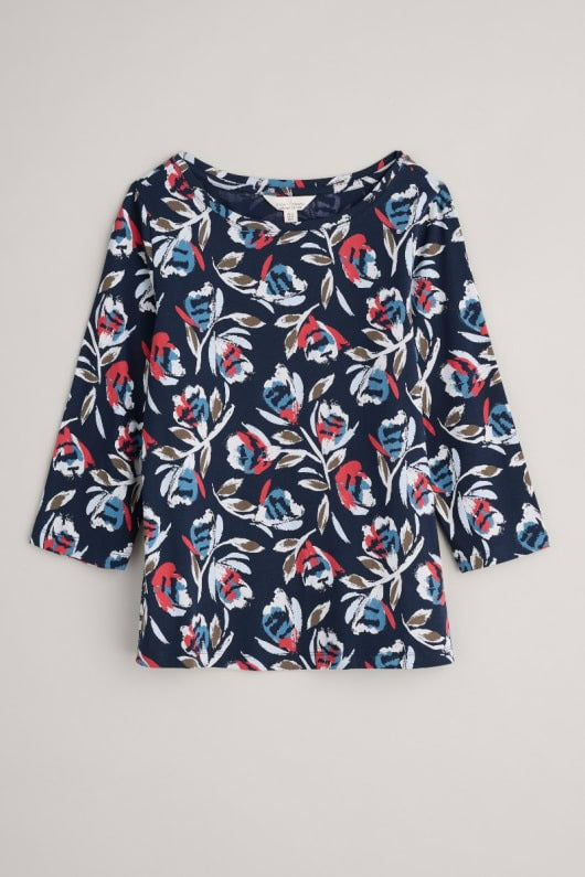 An image of the Seasalt Easel 3/4 Sleeve Top
