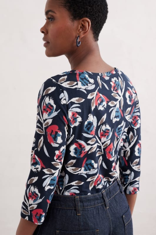 An image of the Seasalt Easel 3/4 Sleeve Top