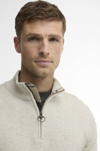 An image of the Barbour Cotton Half Zip Knitted Jumper