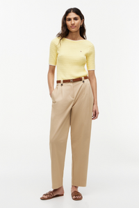 Cable Knit Boat Neck Short Sleeve Jumper
