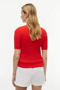 Cable Knit Boat Neck Short Sleeve Jumper