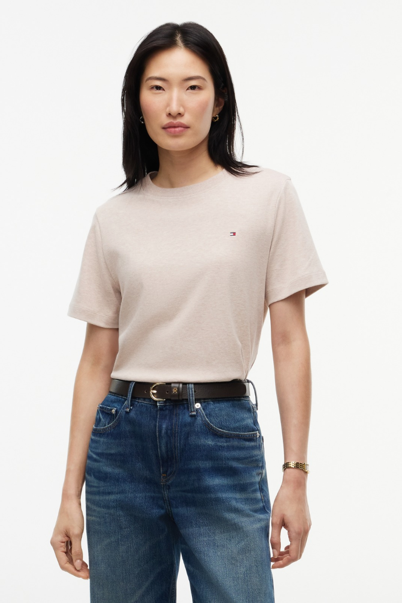 Interlock Knit Boxy Crew Neck T-Shirt