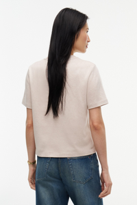 Interlock Knit Boxy Crew Neck T-Shirt