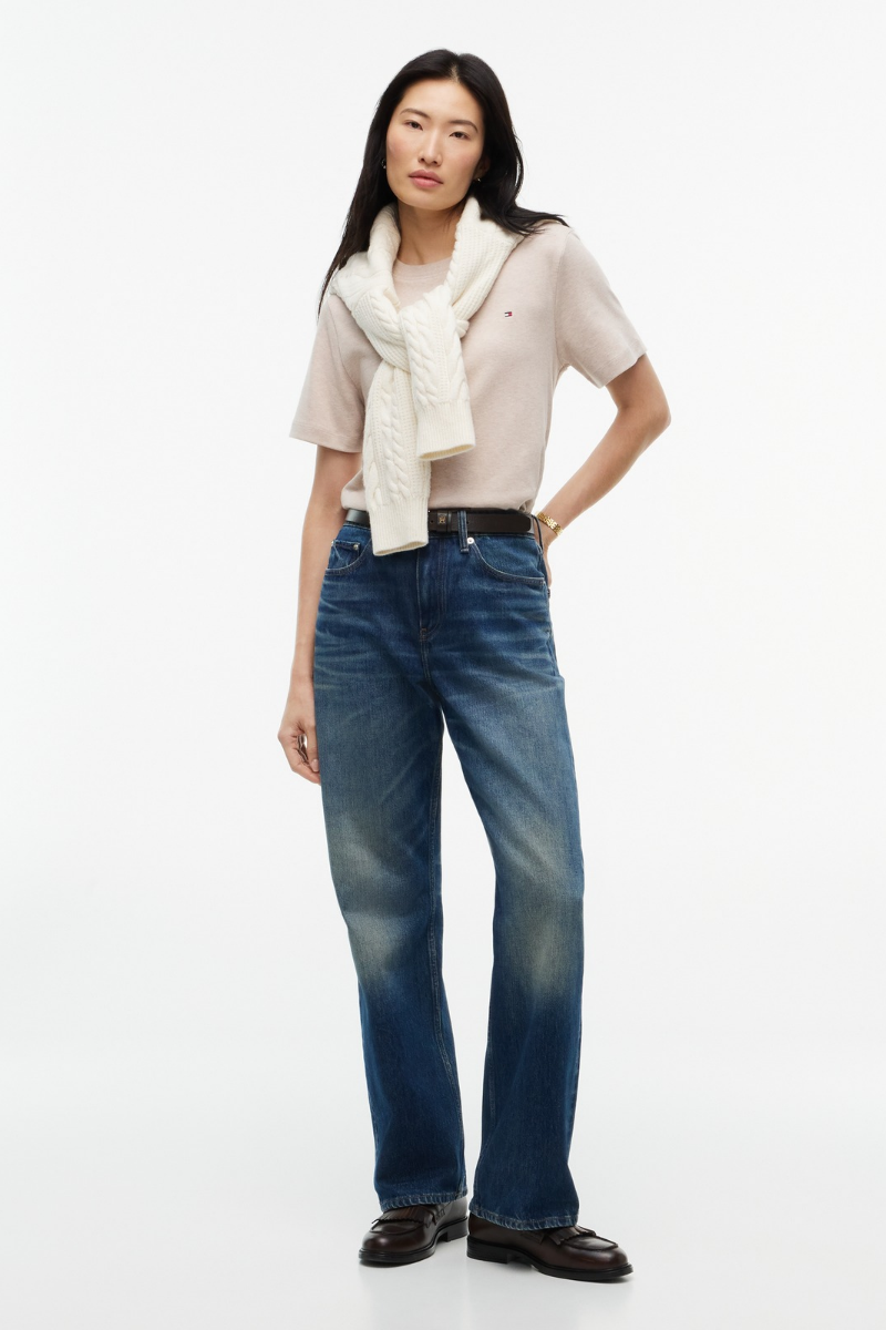 Interlock Knit Boxy Crew Neck T-Shirt