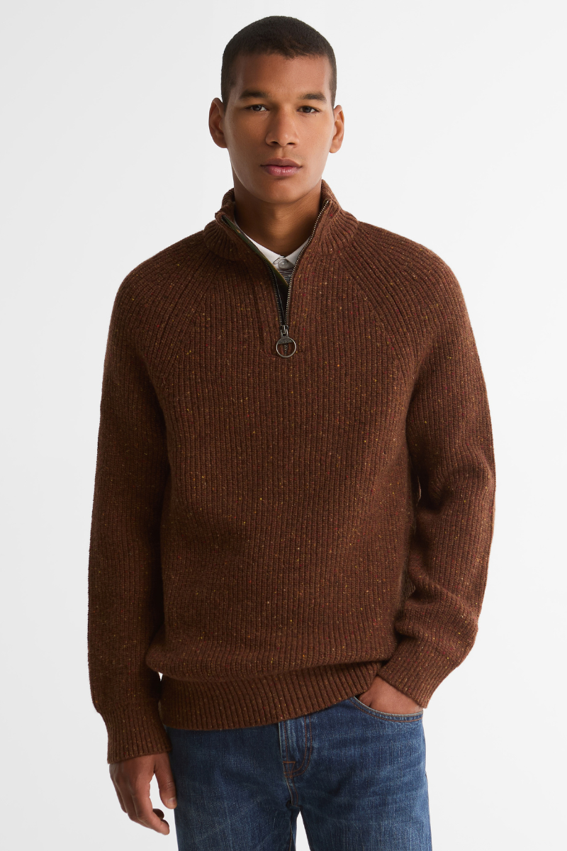 Essentials Fleck Half Zip Jumper