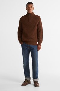 Essentials Fleck Half Zip Jumper