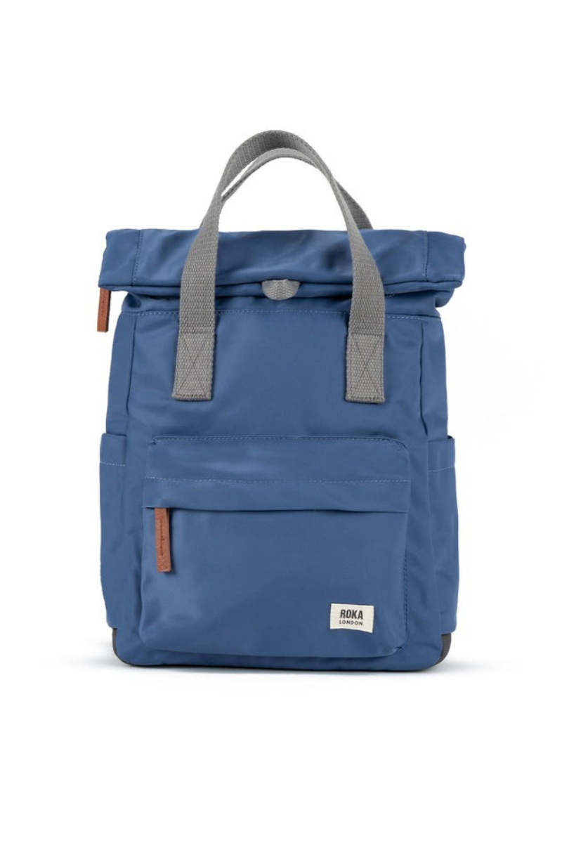 An image of the ROKA London Canfield B Burnt Blue Recycled Nylon Small