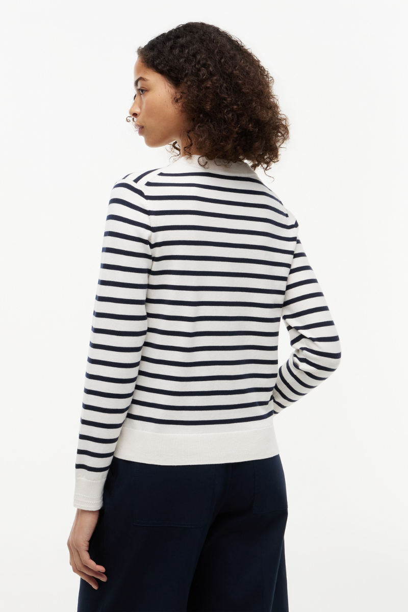 Fine Knit Jersey Crew Neck Cardigan