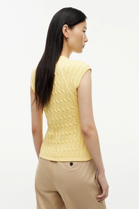 Mid Gg Cable Vest Cardi
