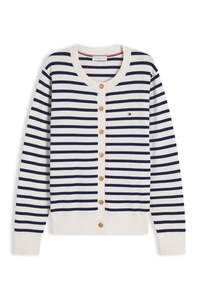 Fine Knit Jersey Crew Neck Cardigan