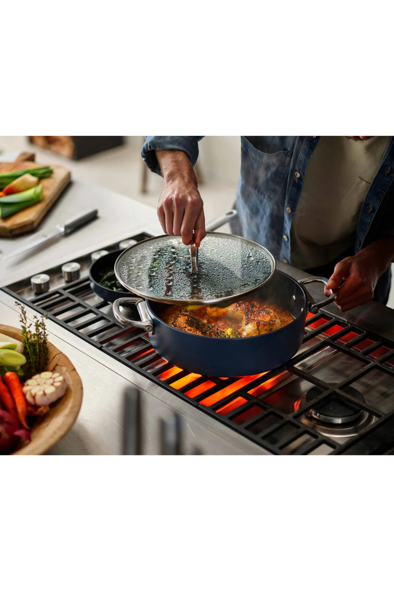 Space Folding Handle 25cm Shallow Casserole & Lid