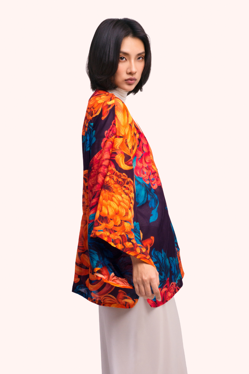 Chrysanthemum Short Kimono Jacket