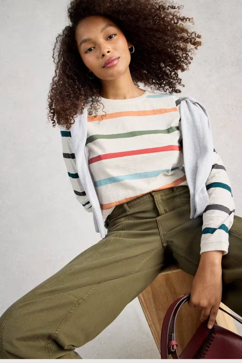 An image of the White Stuff Clara Long Sleeve Stripe Tee