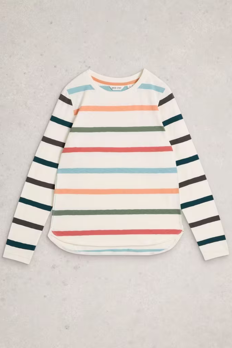 An image of the White Stuff Clara Long Sleeve Stripe Tee