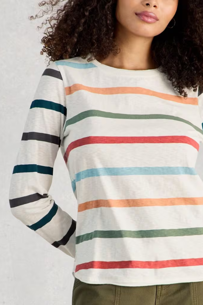 An image of the White Stuff Clara Long Sleeve Stripe Tee