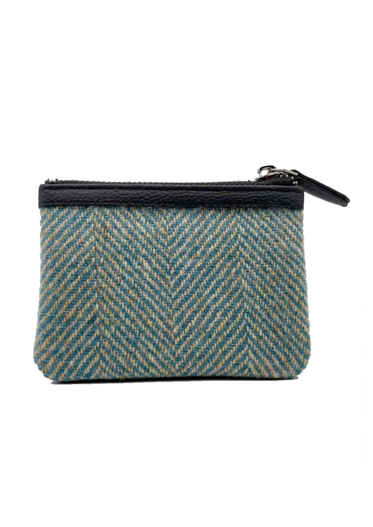 An image of the Maccessori Coin Purse - Turquoise Herringbone