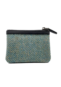An image of the Maccessori Coin Purse - Turquoise Herringbone