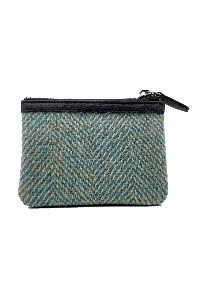 An image of the Maccessori Coin Purse - Turquoise Herringbone