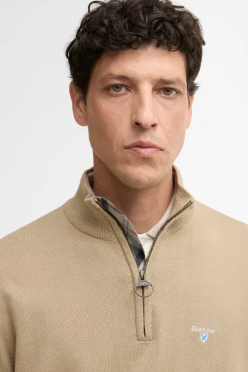 An image of the Barbour Lingwood Compact Cotton Half Zip Sweater