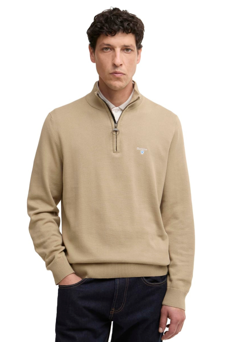 An image of the Barbour Lingwood Compact Cotton Half Zip Sweater
