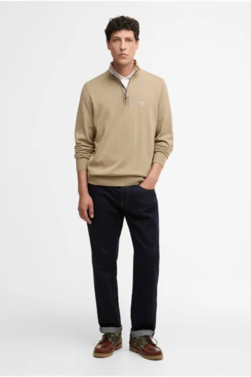 An image of the Barbour Lingwood Compact Cotton Half Zip Sweater