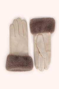 Bettina Faux Suede/Fur Gloves