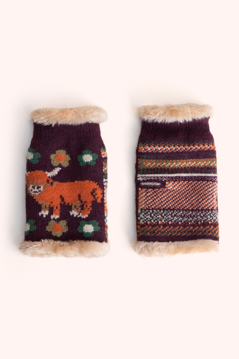 Highland Cow Wrist Warmers