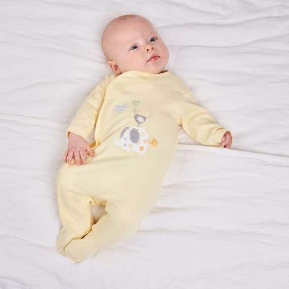 An image of the Dandelion Clothing Elephant Cotton Sleepsuit