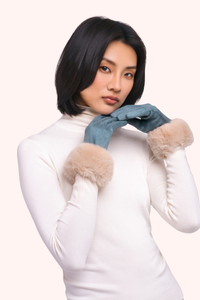 Bettina Faux Suede/Fur Gloves