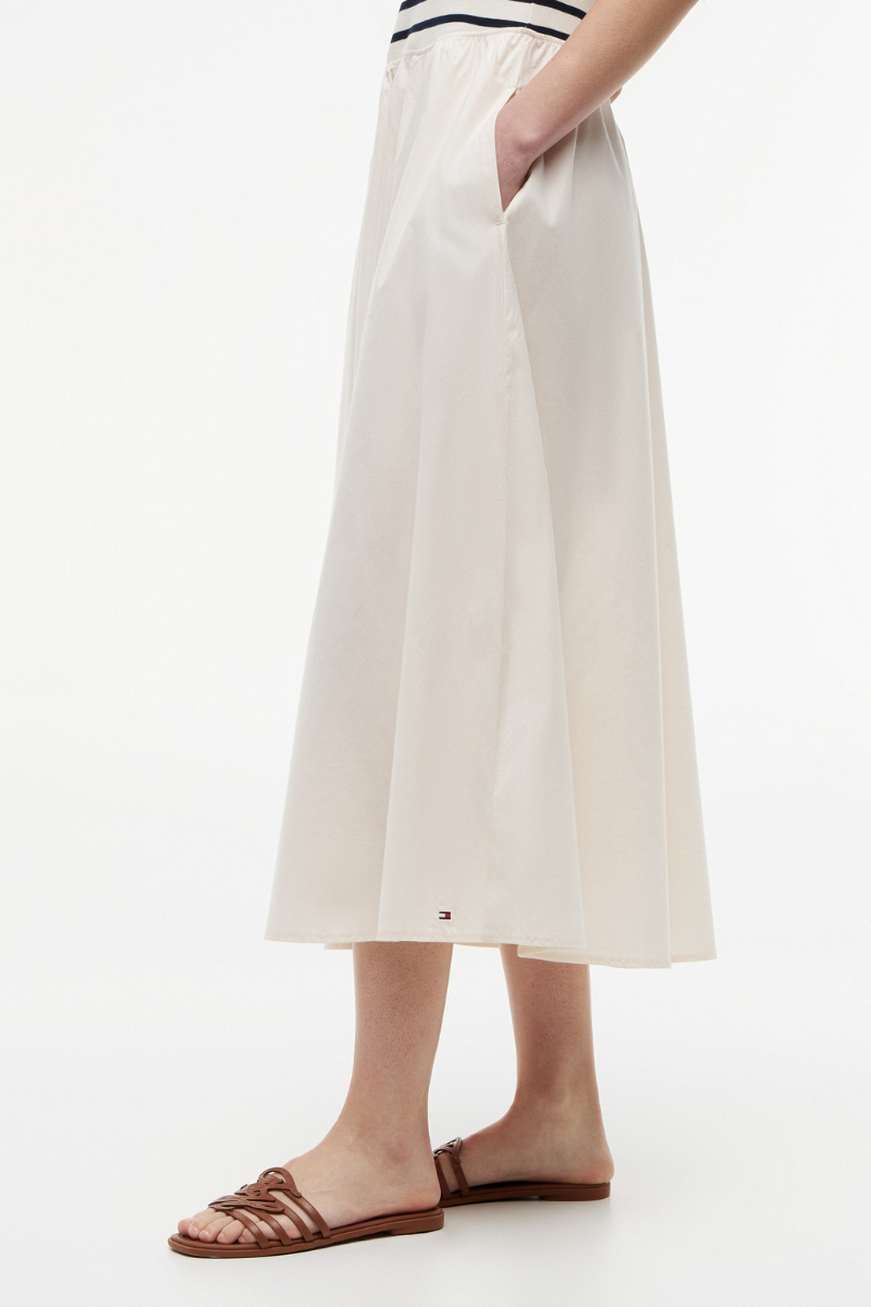 Gold Button Poplin Mix Tank Dress