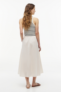Gold Button Poplin Mix Tank Dress