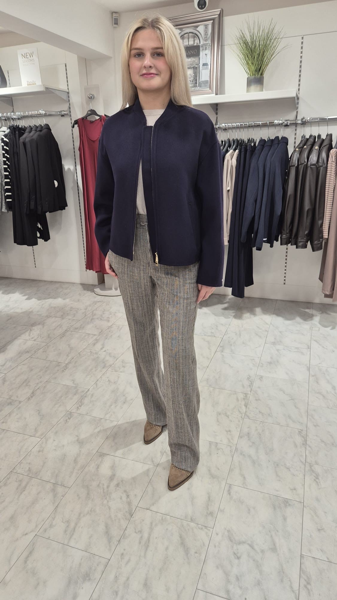 An image of the Marella Elodia Light Grey Long Trousers