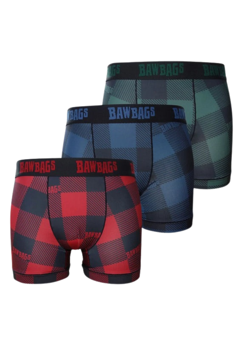 An image of the Bawbags Flannel 3-Pack Boxers