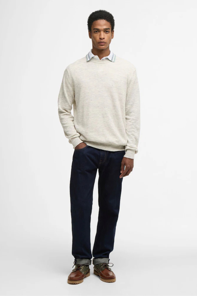 An image of the Barbour Flaxby Linen Blend Crew Neck