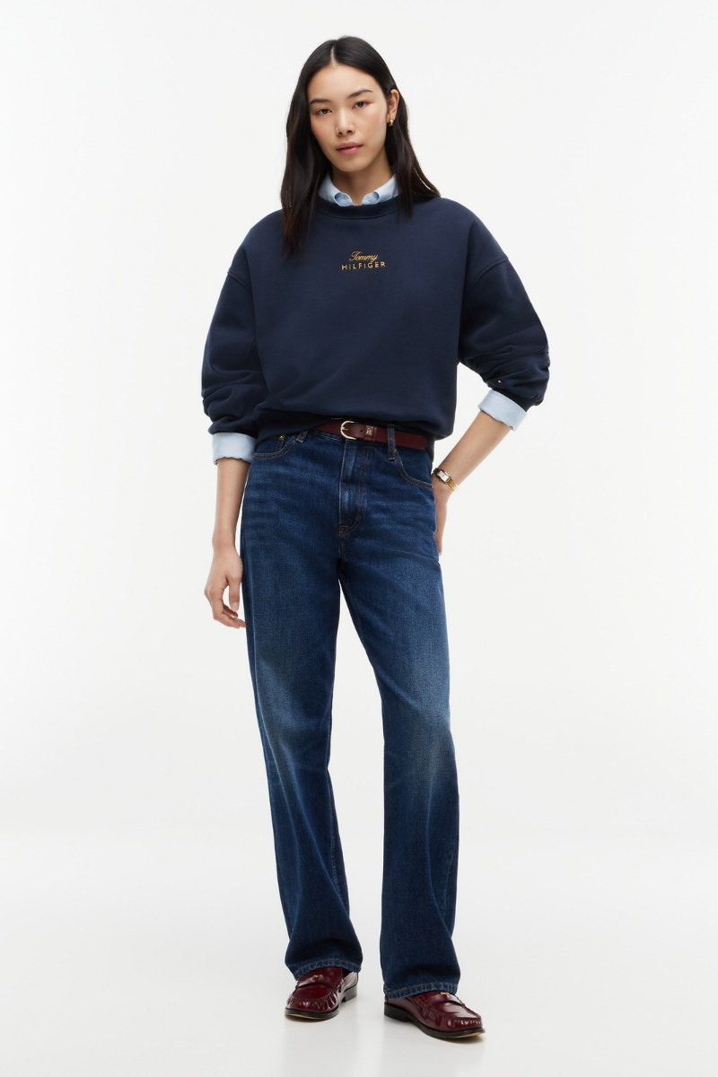 Gold Script Relaxed Fleece Jumper