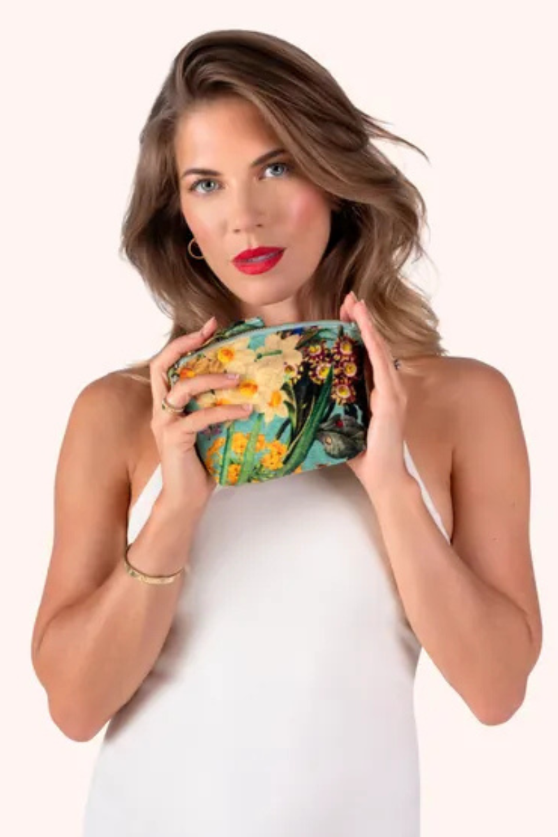 An image of the Powder Printed Velvet Mini Pouch