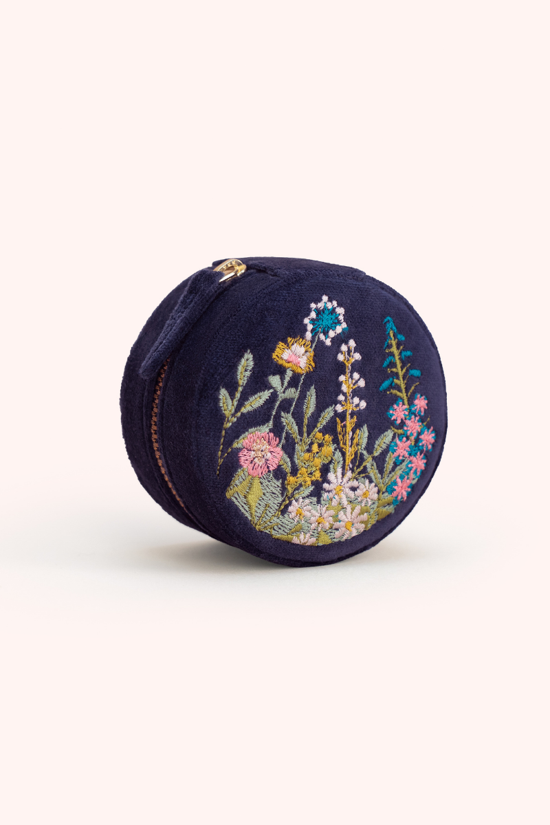 Navy Floral Hedgerow Jewellery Box