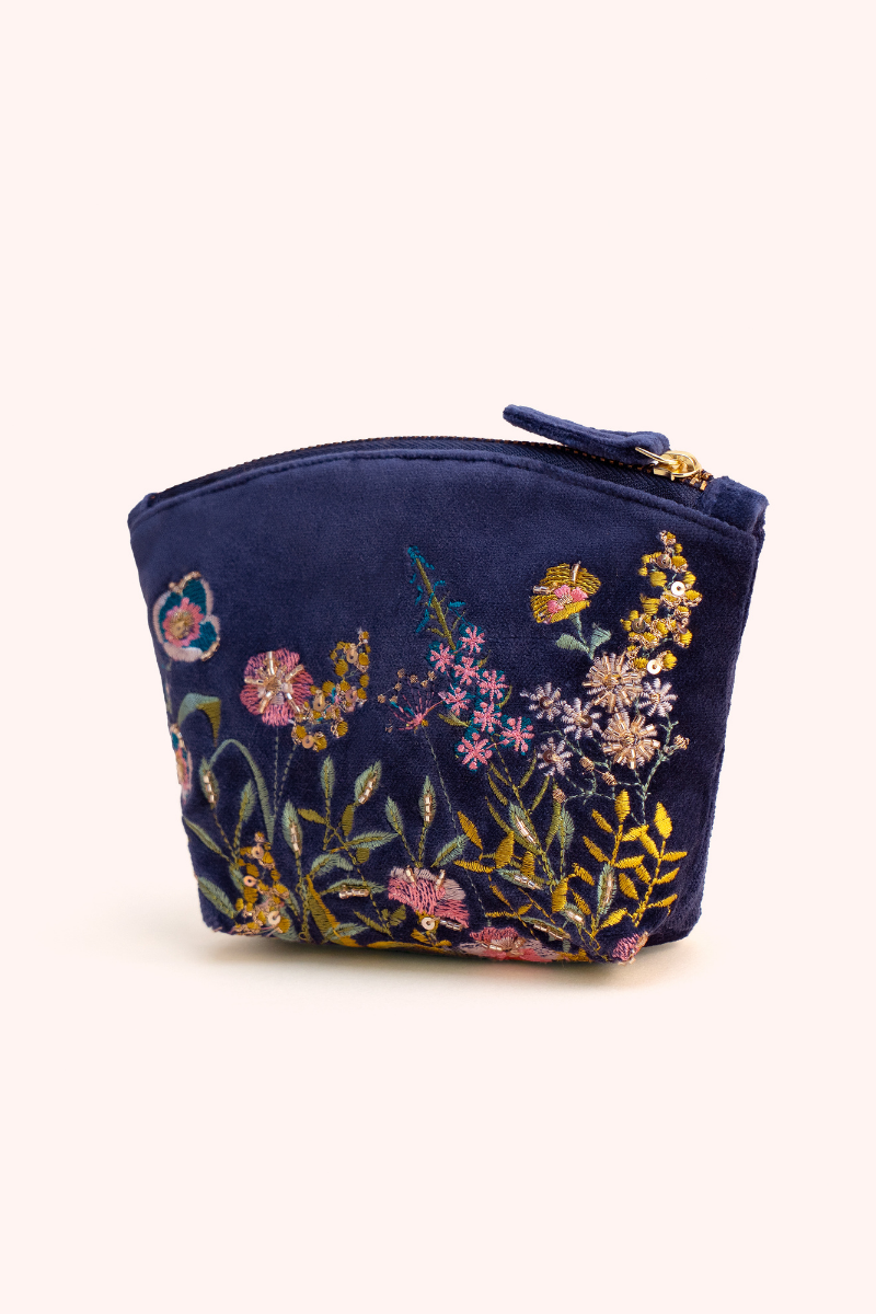 Navy Floral Hedgerow Mini Pouch