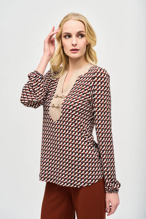 An image of the Joseph Ribkoff Geometric Top